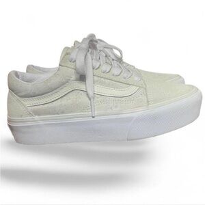 Vans Old Skool Platform Tonal Floral Marshmallow Women’s size 6